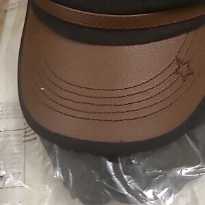 New mens black cotton military hat